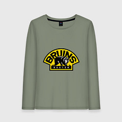 Лонгслив хлопковый женский HC Boston Bruins Label, цвет: авокадо