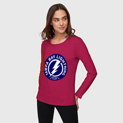 Лонгслив хлопковый женский HC Tampa Bay Lightning, цвет: маджента — фото 2