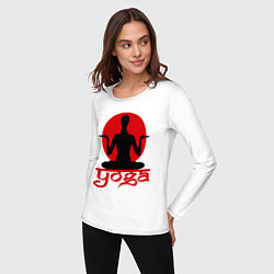 Лонгслив хлопковый женский Yoga: Meditation, цвет: белый — фото 2