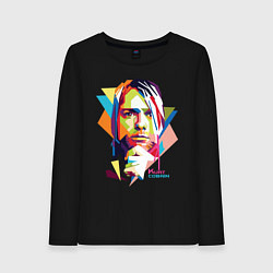 Лонгслив хлопковый женский Kurt Cobain: Colors, цвет: черный