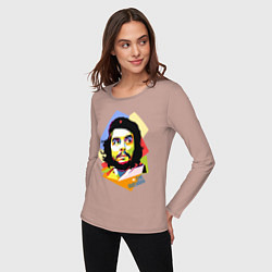 Лонгслив хлопковый женский Che Guevara Art, цвет: пыльно-розовый — фото 2