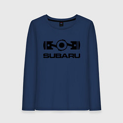 Лонгслив хлопковый женский Subaru, цвет: тёмно-синий