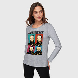 Лонгслив хлопковый женский Dostoevsky, цвет: меланж — фото 2