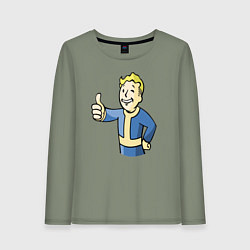 Лонгслив хлопковый женский Fallout vault boy, цвет: авокадо