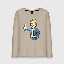 Лонгслив хлопковый женский Fallout vault boy, цвет: миндальный