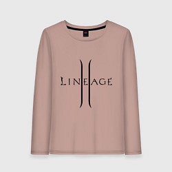 Лонгслив хлопковый женский Lineage logo, цвет: пыльно-розовый