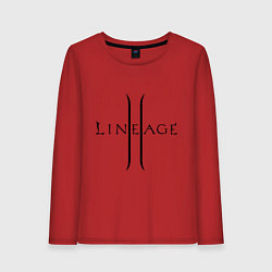 Лонгслив хлопковый женский Lineage logo, цвет: красный