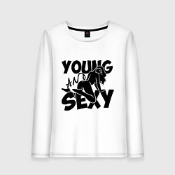 Лонгслив хлопковый женский Young & Sexy, цвет: белый