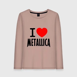 Лонгслив хлопковый женский I love Metallica, цвет: пыльно-розовый