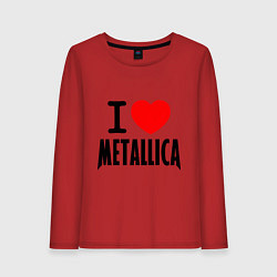 Лонгслив хлопковый женский I love Metallica, цвет: красный