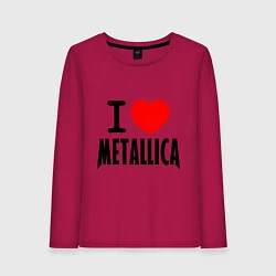 Лонгслив хлопковый женский I love Metallica, цвет: маджента