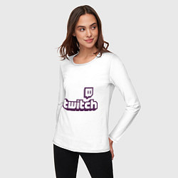 Лонгслив хлопковый женский Twitch Logo, цвет: белый — фото 2