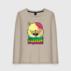 Лонгслив хлопковый женский Dropdead Kitty, цвет: миндальный