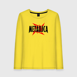 Лонгслив хлопковый женский Metallica logo, цвет: желтый