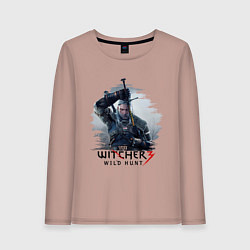 Лонгслив хлопковый женский The Witcher 3, цвет: пыльно-розовый