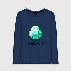 Лонгслив хлопковый женский Minecraft Diamond, цвет: тёмно-синий