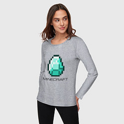 Лонгслив хлопковый женский Minecraft Diamond, цвет: меланж — фото 2