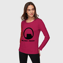 Лонгслив хлопковый женский Black Mesa: Logo, цвет: маджента — фото 2