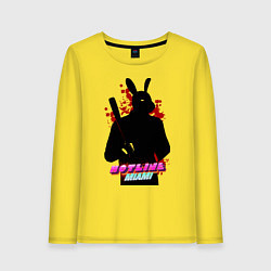 Лонгслив хлопковый женский Hotline Miami: Rabbit, цвет: желтый