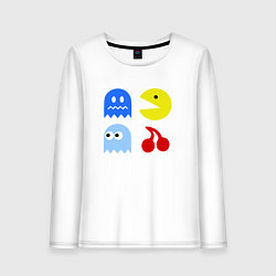 Лонгслив хлопковый женский Pac-Man Pack, цвет: белый