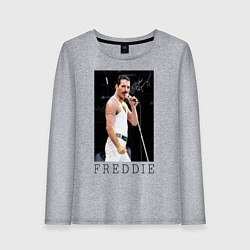 Лонгслив хлопковый женский Queen: Freddie, цвет: меланж