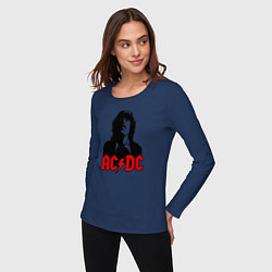 Лонгслив хлопковый женский AC/DC Madness, цвет: тёмно-синий — фото 2