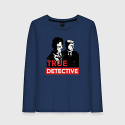 Лонгслив хлопковый женский True Detective, цвет: тёмно-синий