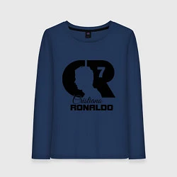Лонгслив хлопковый женский CR Ronaldo 07, цвет: тёмно-синий