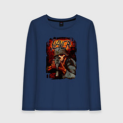 Лонгслив хлопковый женский Slayer Zombie, цвет: тёмно-синий