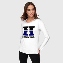 Лонгслив хлопковый женский Honda, цвет: белый — фото 2