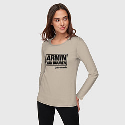 Лонгслив хлопковый женский Armin van Buuren, цвет: миндальный — фото 2