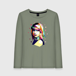 Лонгслив хлопковый женский Taylor Swift Art, цвет: авокадо