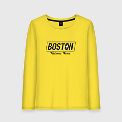 Лонгслив хлопковый женский Boston: Welcome Home, цвет: желтый
