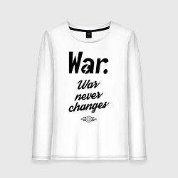Лонгслив хлопковый женский War never changes, цвет: белый