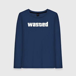 Лонгслив хлопковый женский Wasted, цвет: тёмно-синий
