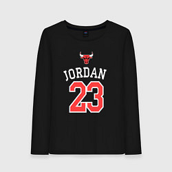 Лонгслив хлопковый женский Jordan 23, цвет: черный