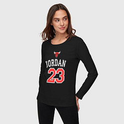 Лонгслив хлопковый женский Jordan 23, цвет: черный — фото 2