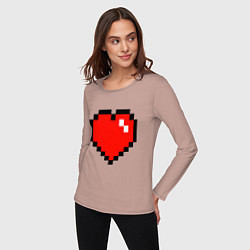 Лонгслив хлопковый женский Minecraft Lover, цвет: пыльно-розовый — фото 2