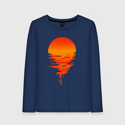 Лонгслив хлопковый женский Sunset, цвет: тёмно-синий