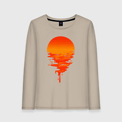 Лонгслив хлопковый женский Sunset, цвет: миндальный