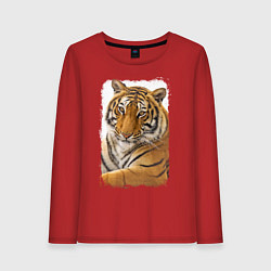 Лонгслив хлопковый женский Tiger: retro style, цвет: красный
