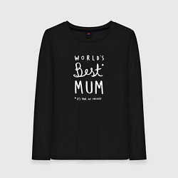 Лонгслив хлопковый женский World's best mum, цвет: черный