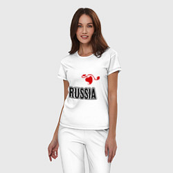 Пижама хлопковая женская Russia Leaf, цвет: белый — фото 2