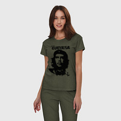 Пижама хлопковая женская Che Guevara, цвет: меланж-хаки — фото 2