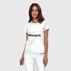 Пижама хлопковая женская Megadeth, цвет: белый — фото 2