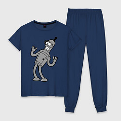Пижама хлопковая женская Bender Error, цвет: тёмно-синий