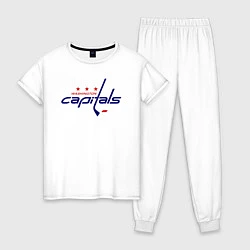 Пижама хлопковая женская Washington Capitals, цвет: белый