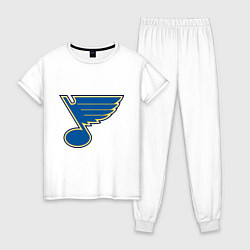 Пижама хлопковая женская St Louis Blues, цвет: белый