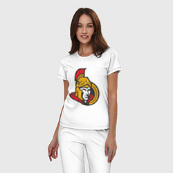 Пижама хлопковая женская Ottawa Senators, цвет: белый — фото 2