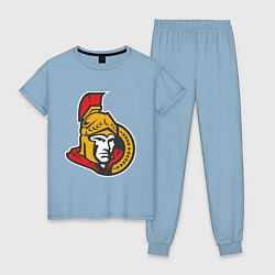 Пижама хлопковая женская Ottawa Senators цвета мягкое небо — фото 1